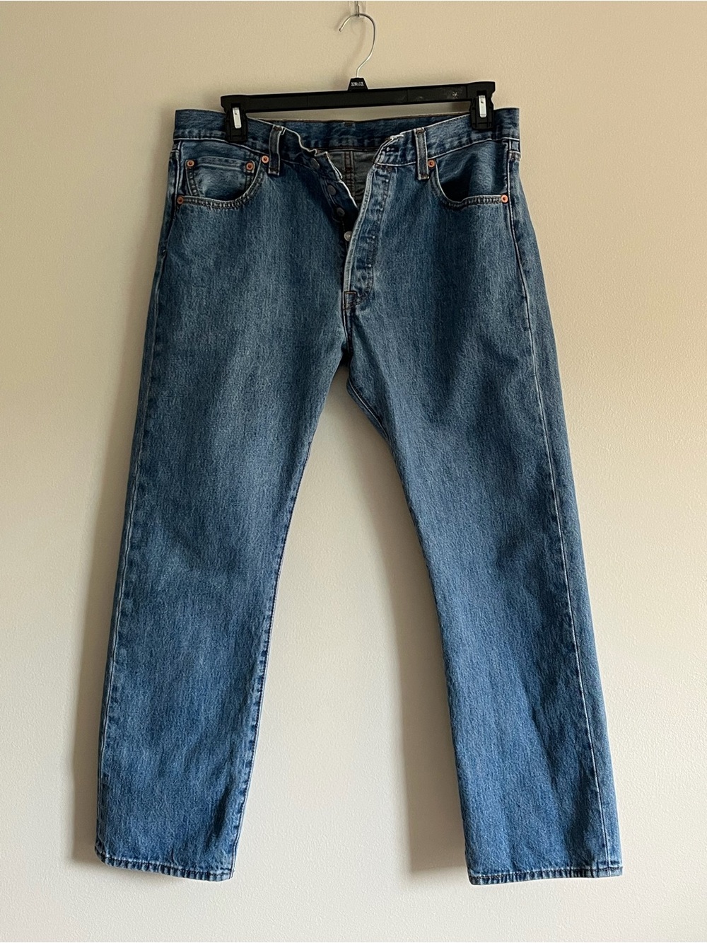 Classic Men's Blue Denim Jeans - Straight Fit